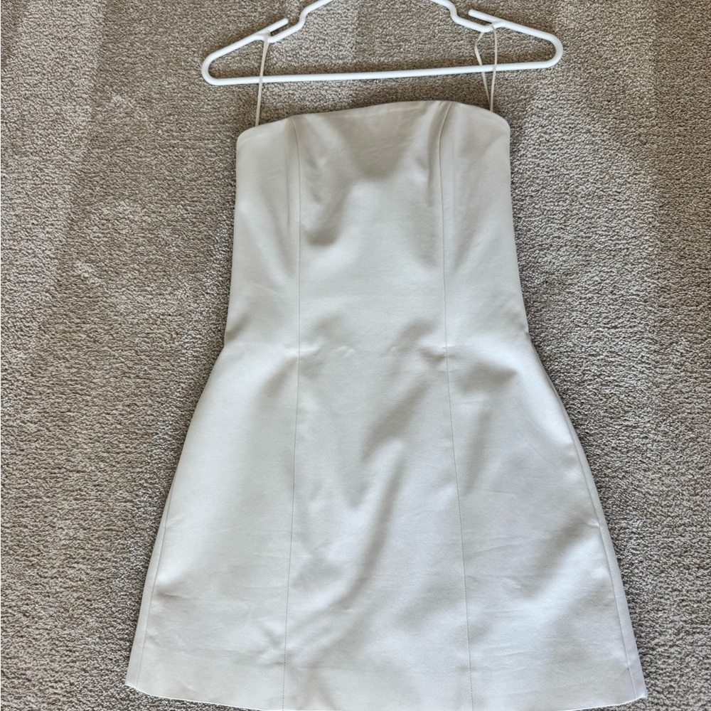 Anna Quan Off-White Strapless Mini Dress